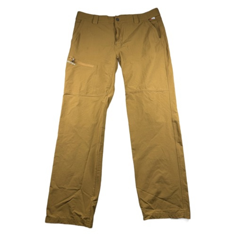 Simms Pants Mens XL Mustard Brown Fishing Hiking Outdoor Zippered Pockets